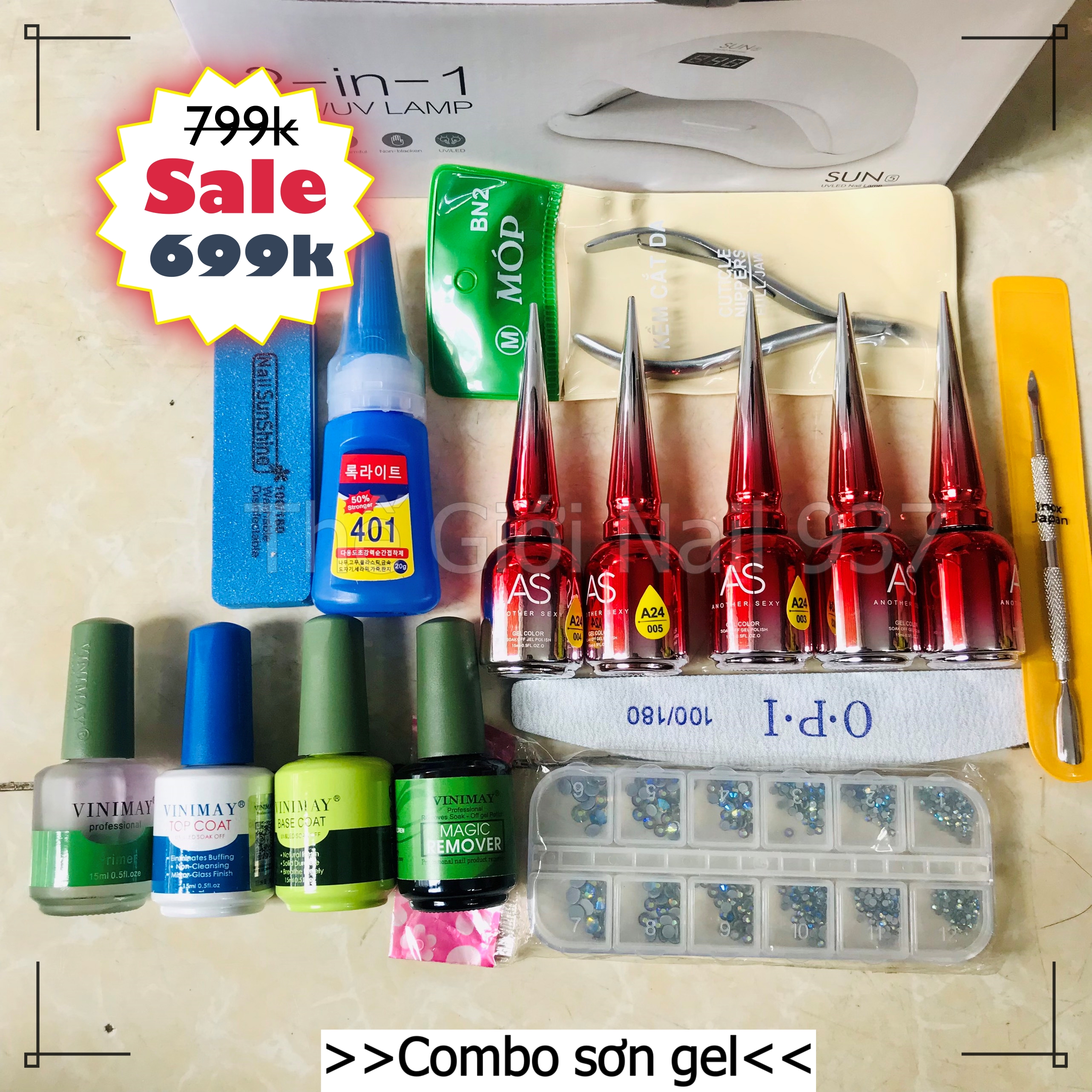 Combo đồ làm nail cơ bản 699k (Combo làm sơn gel cho người mới) - Mini Nails