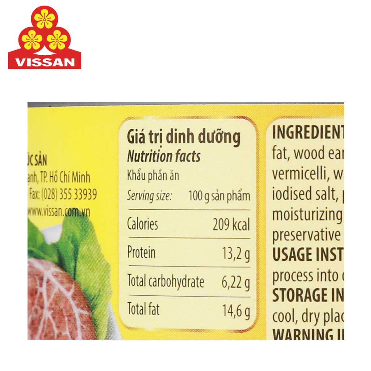CHẢ ĐÙM STEAMED GROUND BEEF PATTY VISSAN 200 GRAM