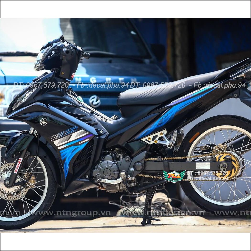 Tem rời EX Exciter 135 Lc đen xanh 2021 (K)