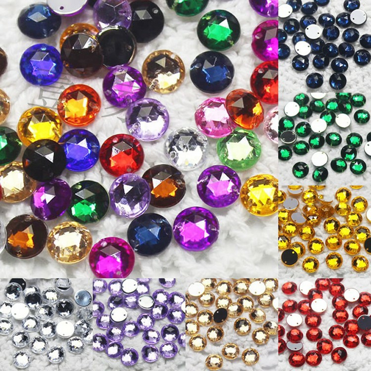 Hạt đá Kết đá xoàn ủi đính trang phục lấp lánh size 8mm