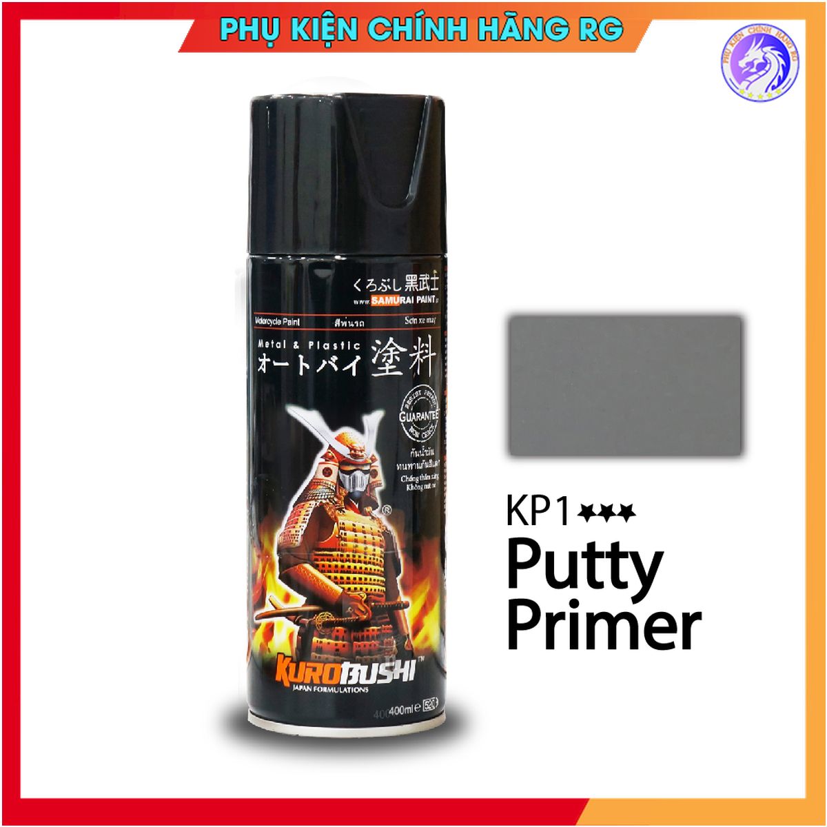 Sơn Xịt Samurai Lót Lấp Vết Trầy Xước Mã KP1 Sơn lót bột bả Matit chuyên dụng