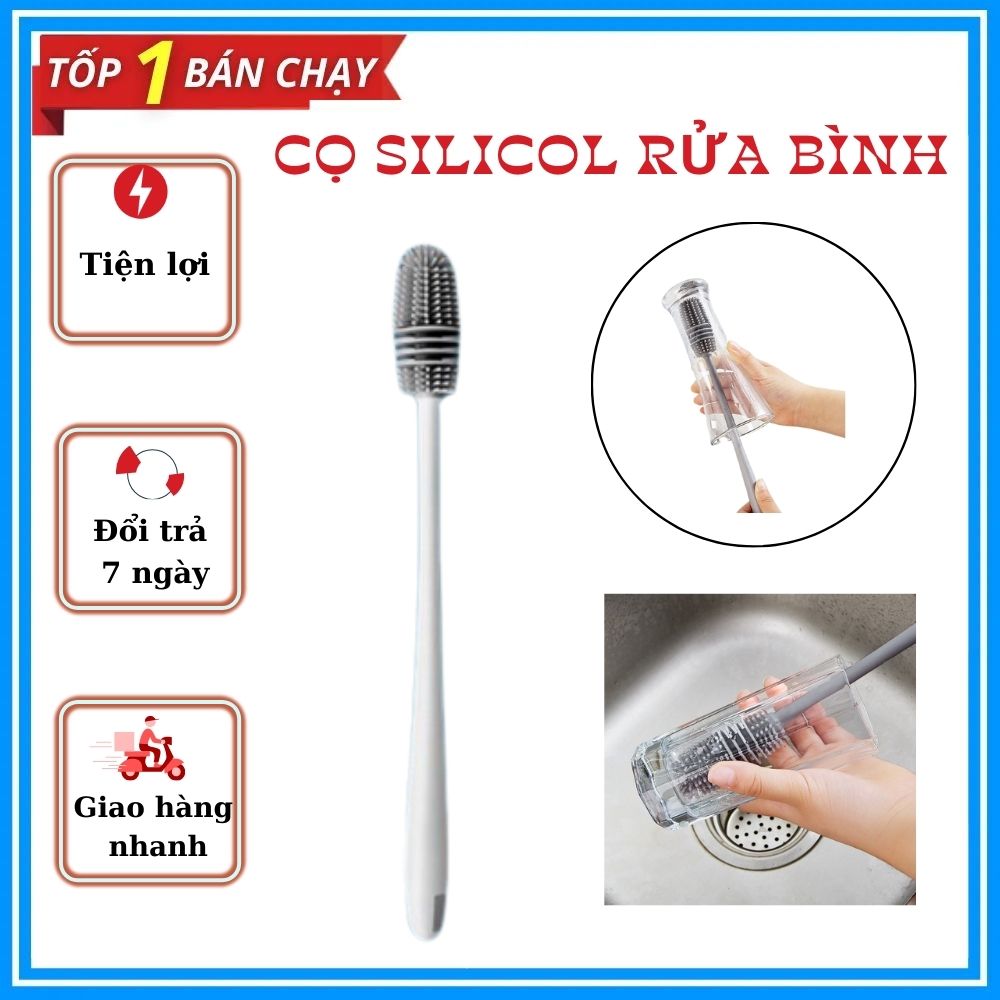 Cọ rửa cốc chén, bình đa năng siêu sạch silicol