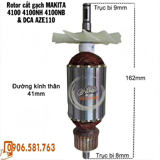 (Hàng DCA) Rotor cắt gạch MAKITA 4100 4100NH 4100NB / DCA AZE110 220V - Tặng chổi than
