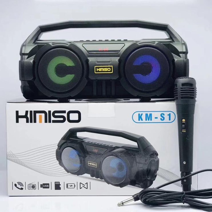 Loa Sách Tay KimisoS1 Bluetooth Có Đèn Led Kèm Micro Hát Karaoke