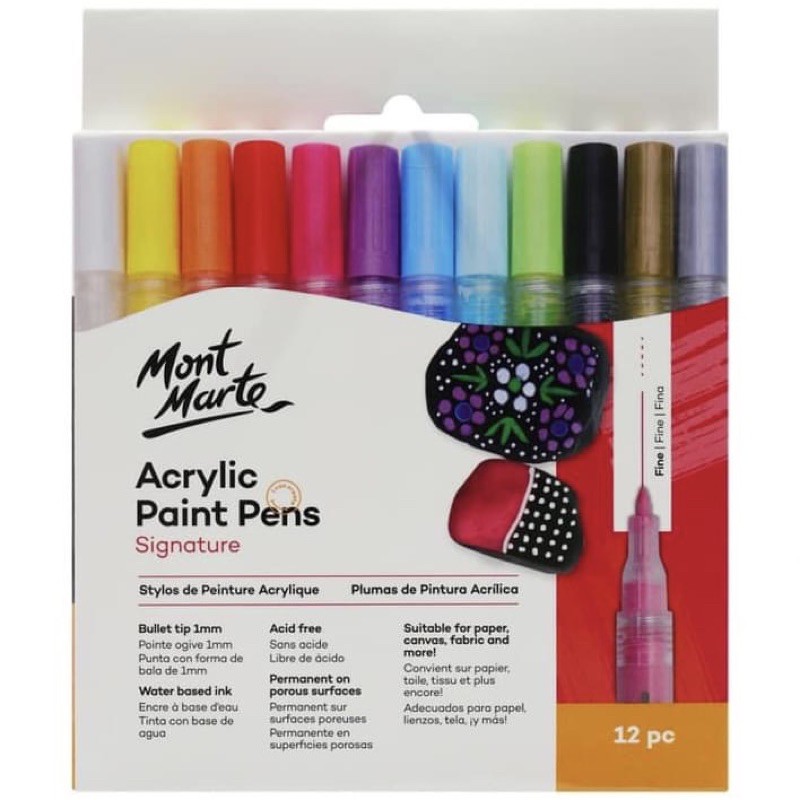[HCM]Bộ Bút Màu Acrylic 12 Màu Mont Marte