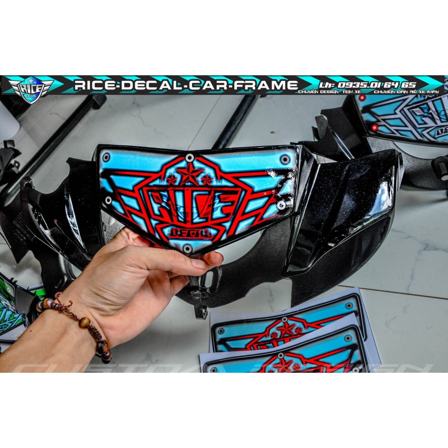 Tem Dán Hộp Đầu Sirius Sihello Đen Logo Rice decal ( Nhiều màu)