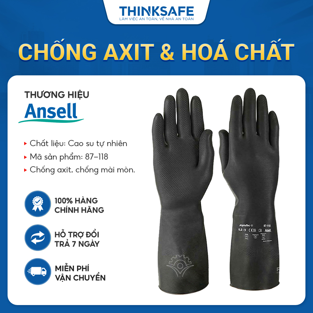 Găng tay chống hóa chất Alphatec 87-118 bao tay chống dầu, chống hóa chất