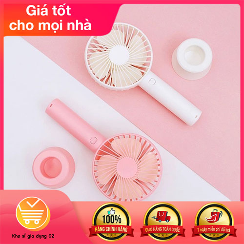 Quạt Mini Tích Điện Cầm Tay Để Bàn 3 Chế Độ Gió