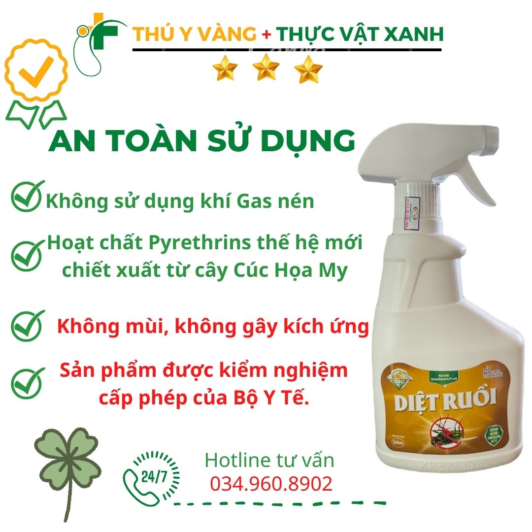 Xịt Ruồi Sinh Học KINGVINA Chai lớn 500ml