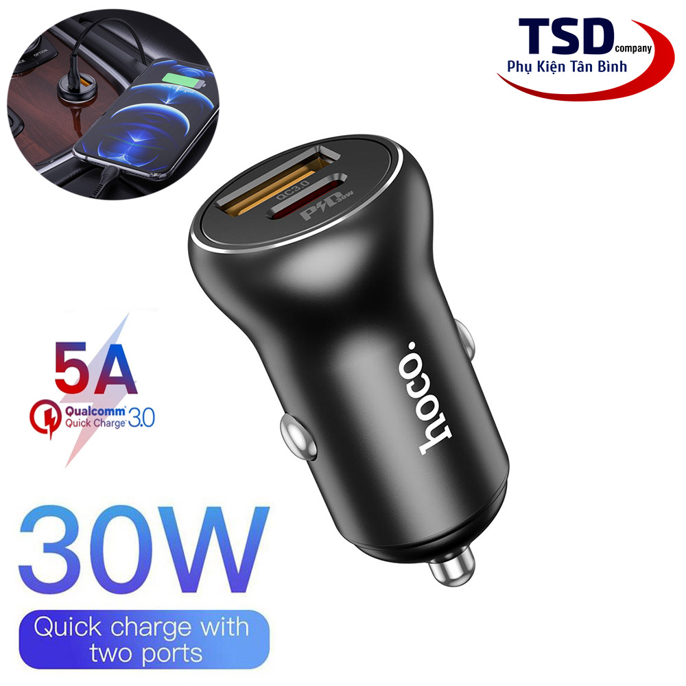 Tẩu sạc xe hơi đa năng hoco nz5 chính hãng