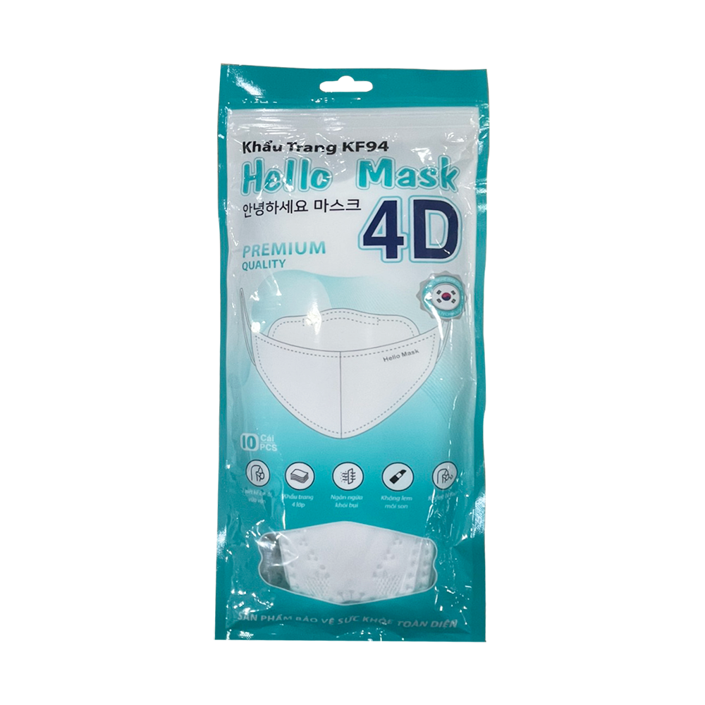 Khẩu trang Hello mask KF94 4 lớp (gói 10c)