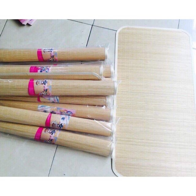 Chiếu tăm tre Bamboo cao cấp cho bé, size 60x120cm ( 1 mặt tăm tre, 1 mặt nằm điều hoà )