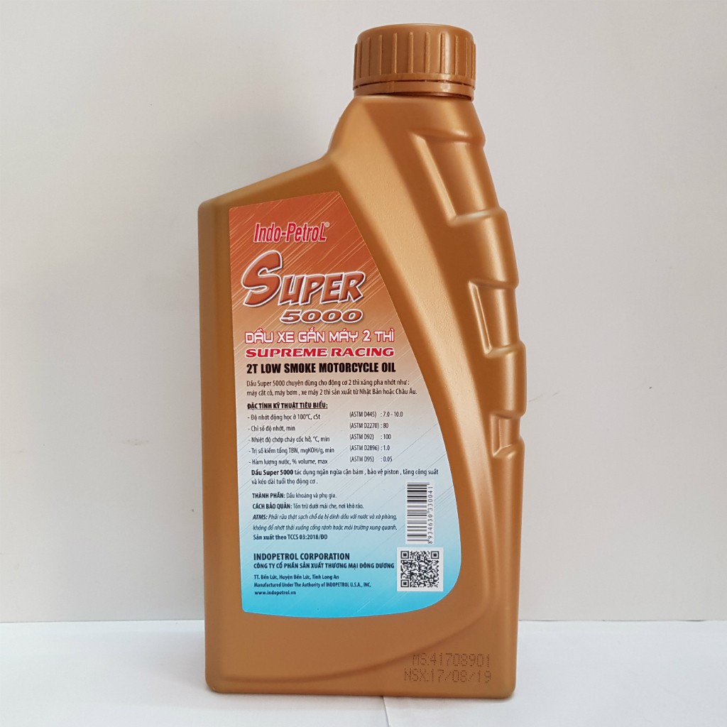 [HCM]Dầu nhớt thơm pha xăng 2 Thì Indo Petrol Super 5000 2T ( pha xăng có mùi thơm cho động cơ xăng xe máy 2 kì)