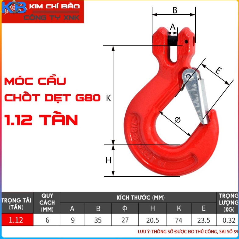 Móc Xích Cẩu Hàng 1 Tấn - 2 Tấn - 3 Tấn - 5 Tấn.