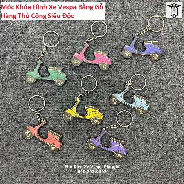 Móc Khóa Vespa Gỗ Thủ Công