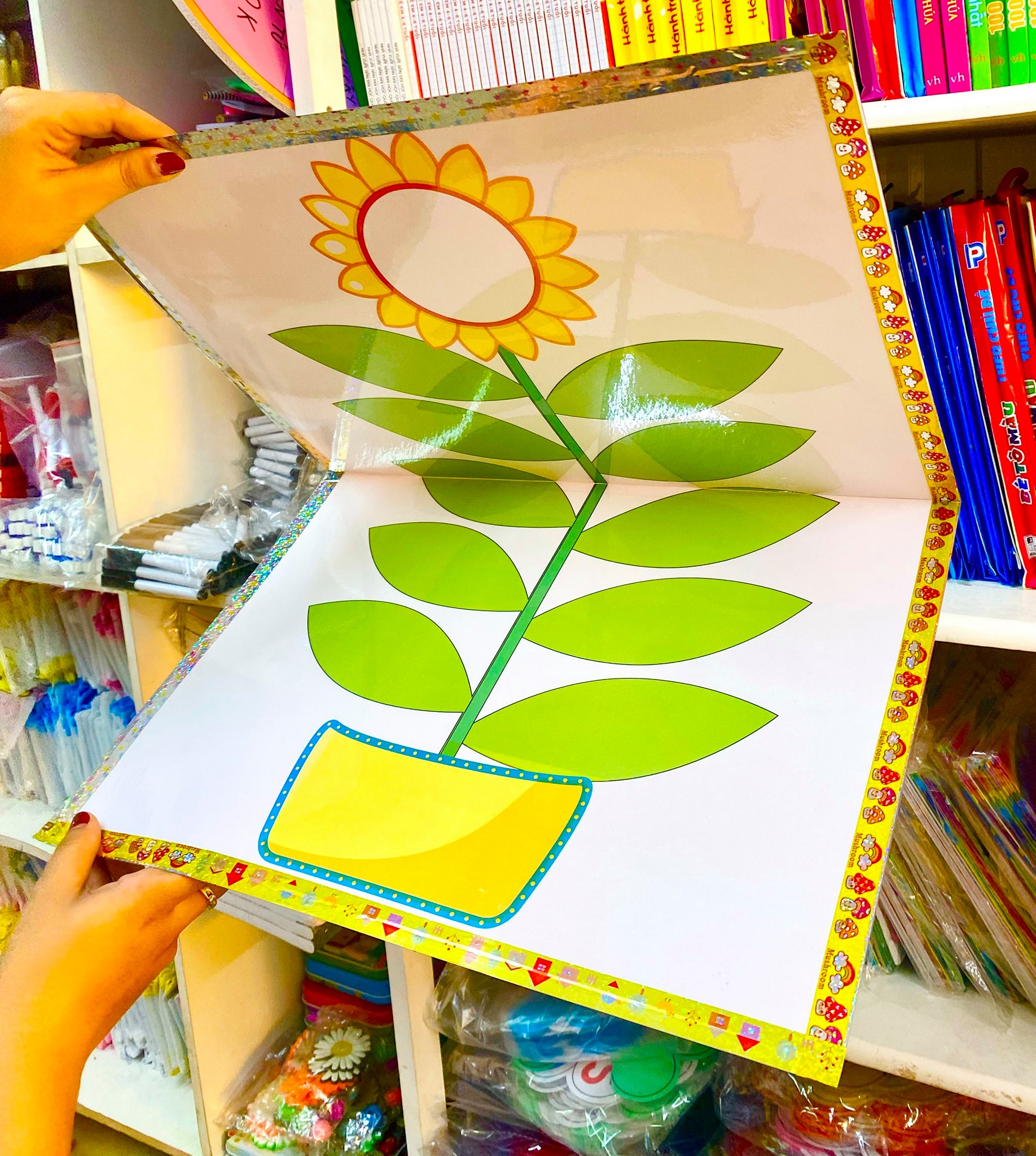 CHẬU HOA 10 LÁ size A2 (Đồ Dùng Dạy Học MIKI)