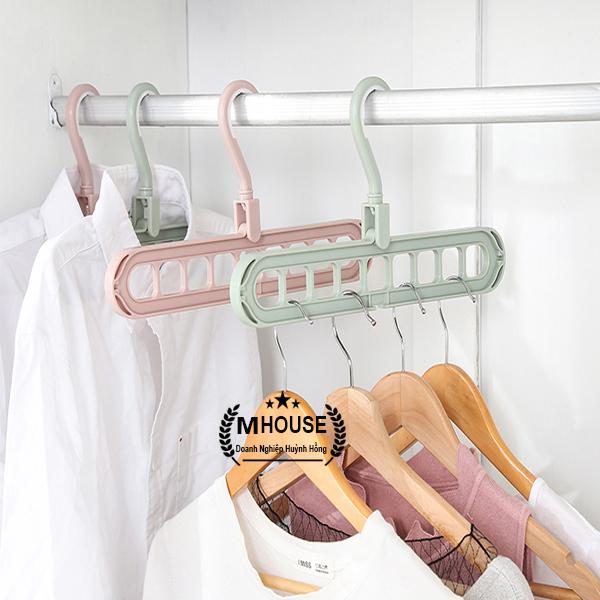 Móc Treo 9 Lổ Móc Treo Đa Năng Móc Treo Quần Áo Thông Minh