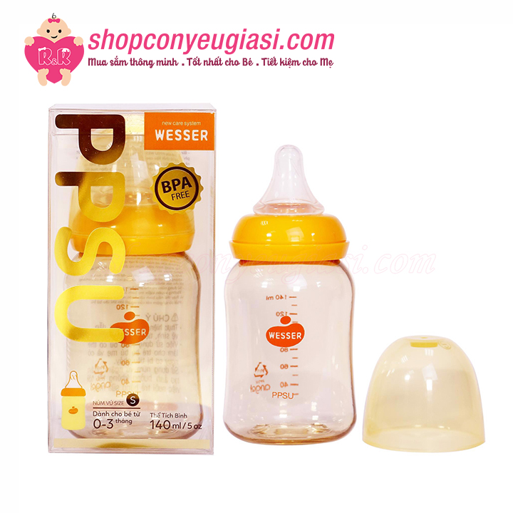 Bình sữa wesser ppsu cổ hẹp 60ml / 140ml / 250ml