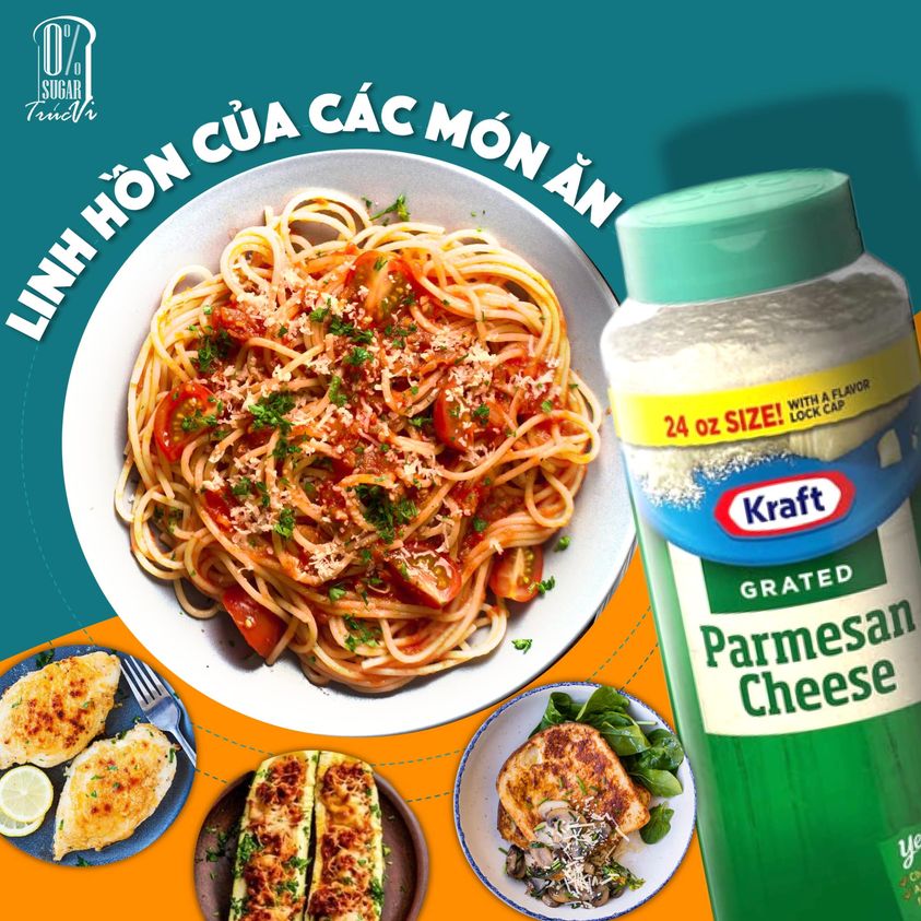 Phomai rắc Kraft Parmesan Cheese ( có 2 size Hũ ) - 680gram và 85gram