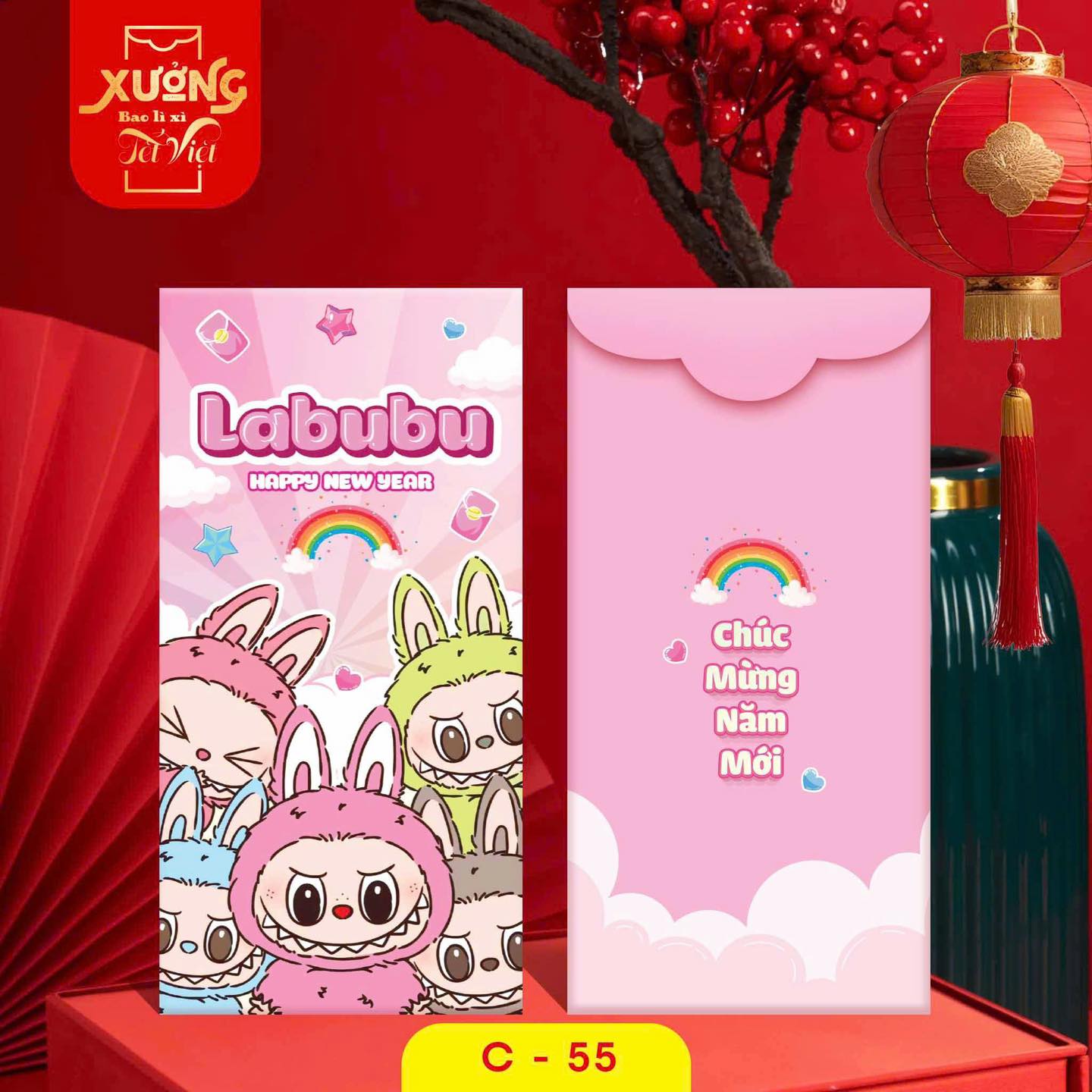 Combo 10 cái bao lì xì hoạt hình Chibi siêu dễ thương