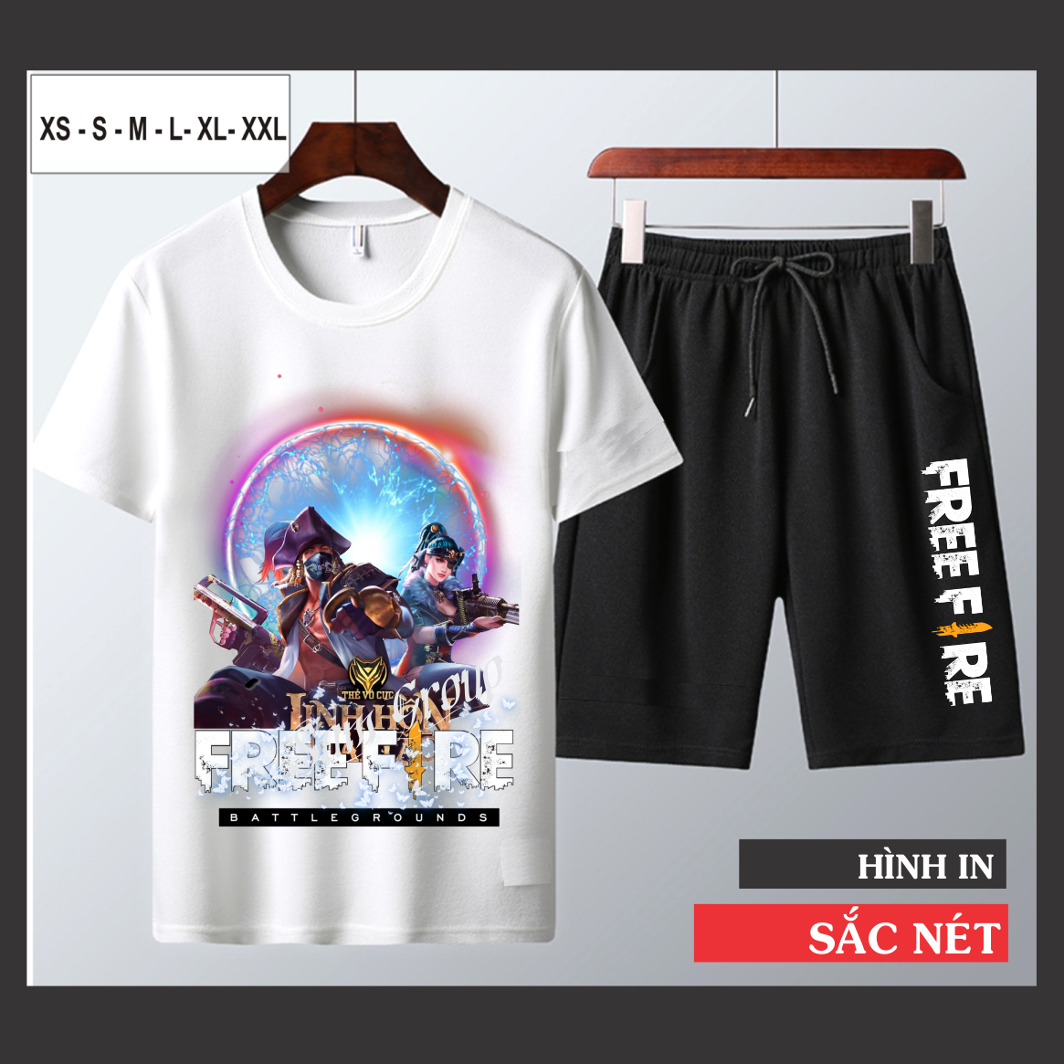 Bộ Nam Hè Free Fire In Hình Thẻ Vô Cực Mùa 19 Cực Chất Chất Vải Mềm Mịn