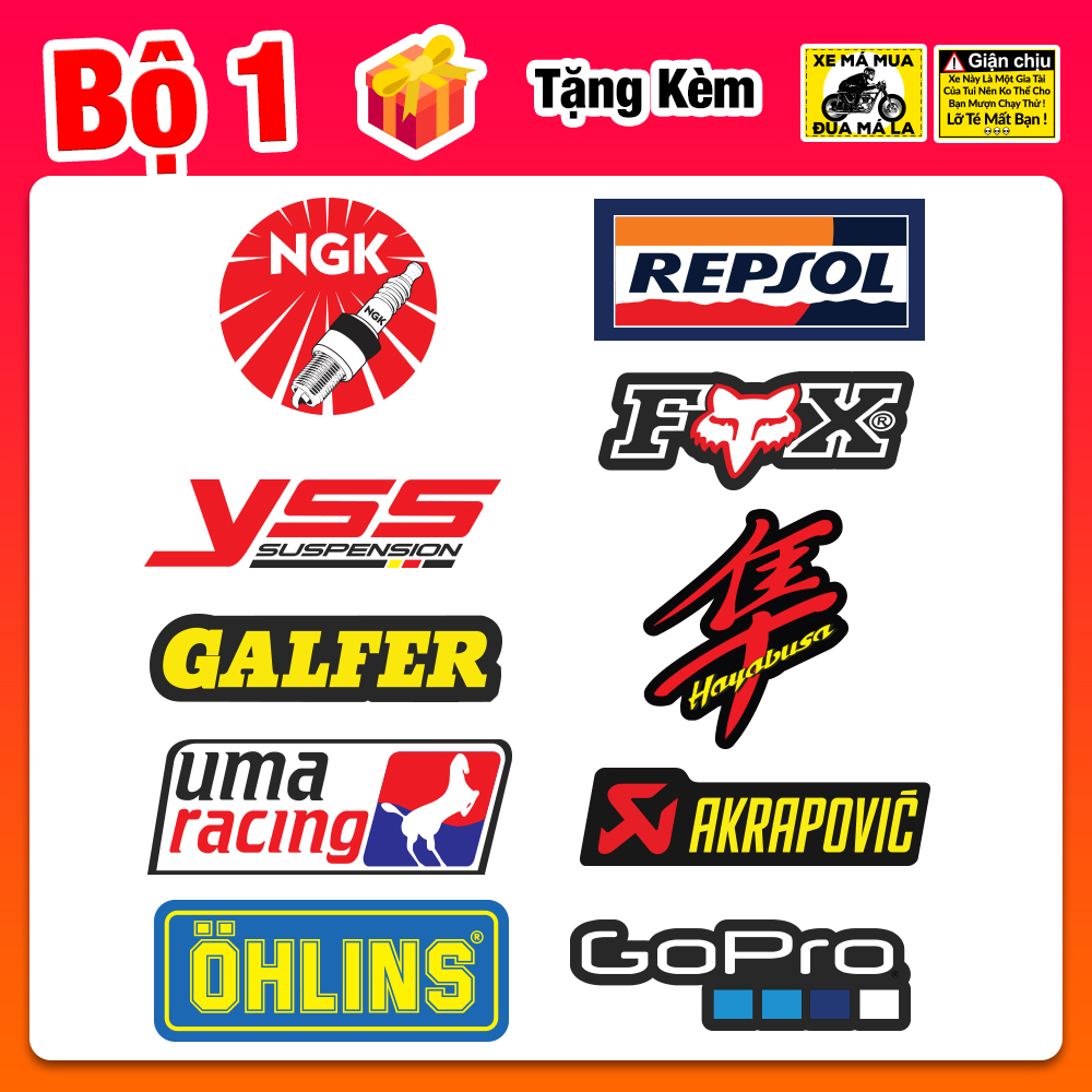 Combo Tem Dán Xe - Tem Xe Ex 150 Winner Wave Vario - Team Dán Xe Không Thấm Nước