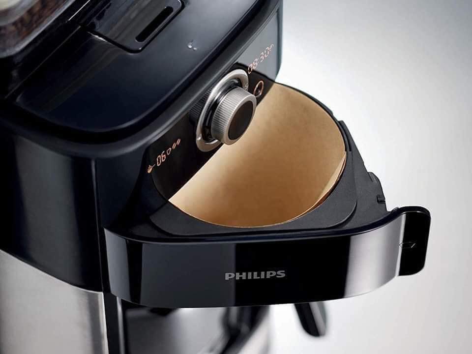 Philips Grind and Brew HD7769 / 00 filter coffee machine (with grinder, timer, double bean compartment) stainless steel / black