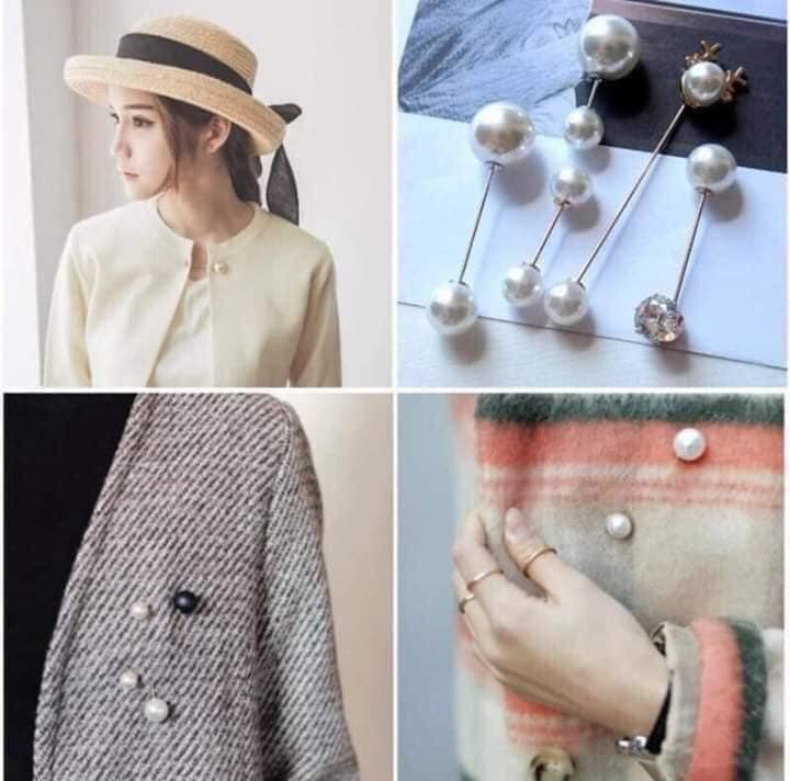 Set 7 Khuy Cài Áo Ngọc Trai