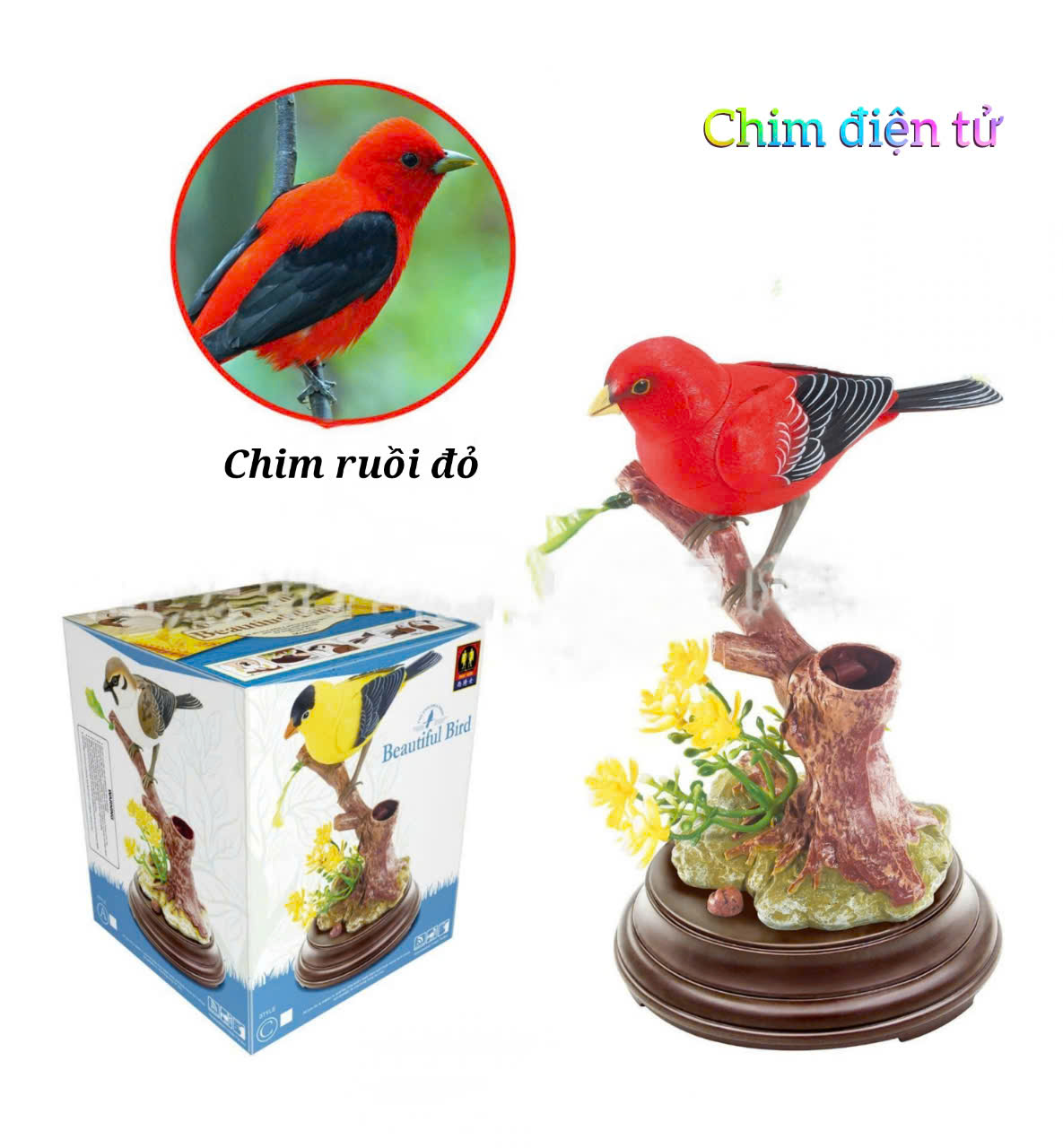 Chim điện tử tự hót khi có âm thanh