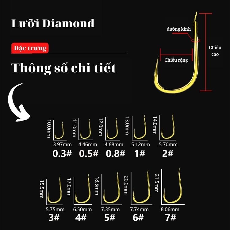 Lưỡi Câu Cá Không Nghạnh Diamond Nhật Bản - CJFD