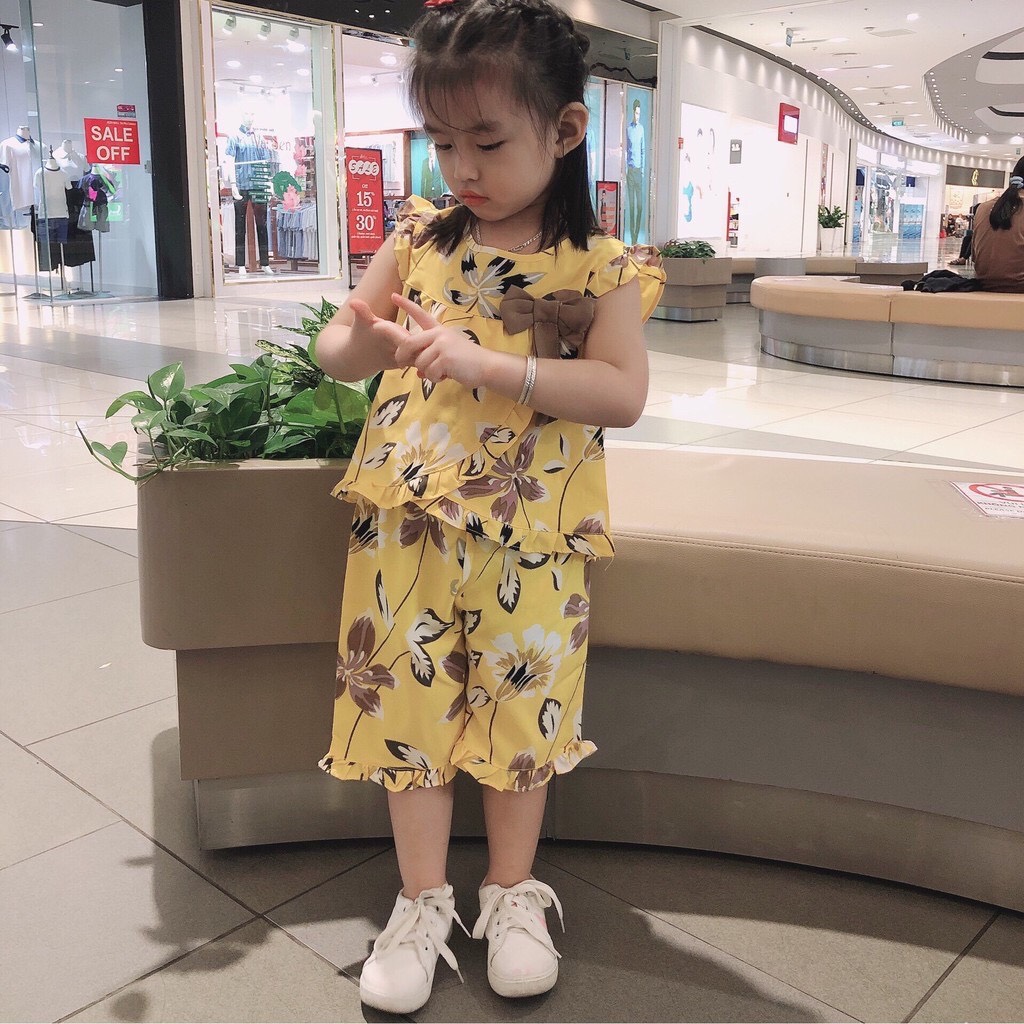 Đồ Bộ Lụa Thắt Nơ Bé Gái BabyBean (8kg-30kg)