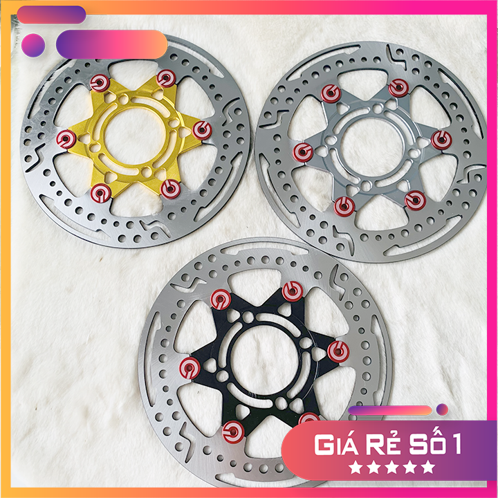Đĩa thắng trước BREMBÔ hình ngôi sao 220mm 4 lỗ gắn được các dòng xe thông dụng SIRIUS, WAVE, DREAM , AB , EX135,...vvv