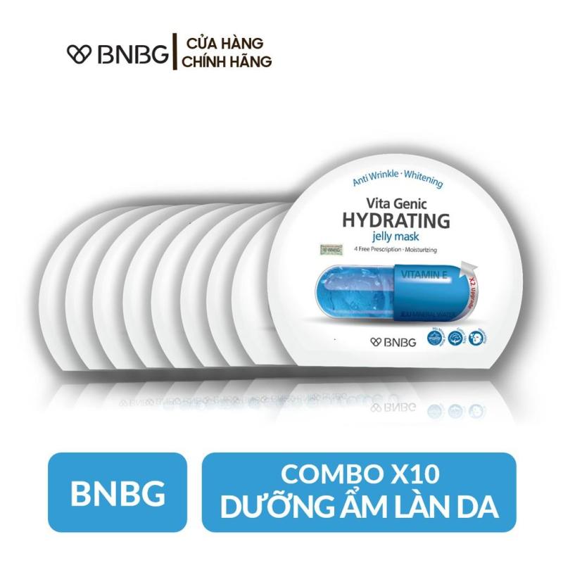 Combo 10 Mặt nạ giấy cấp nước dưỡng ẩm da mềm mượt, căng bóng BNBG Vita Genic Hydrating Jelly Mask (Vitamin E) 30ml x10