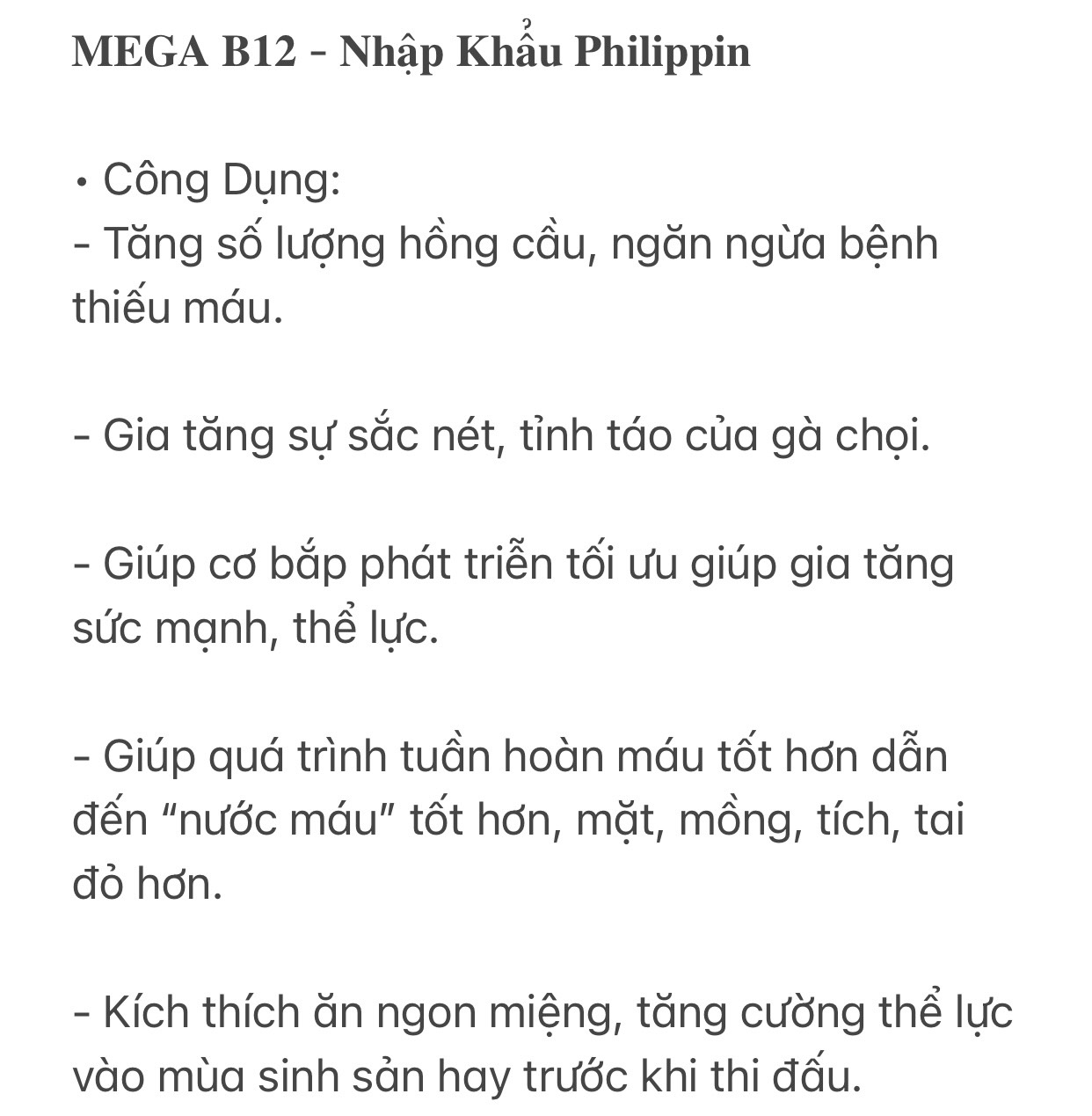 Mega B12 - Nhập khẩu USA