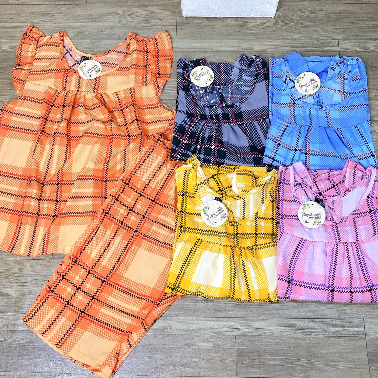 SET BỘ LỤA LỬNG HỌA TIẾT CARO HOT (ẢNH THẬT), CÓ SIZE - LUA40