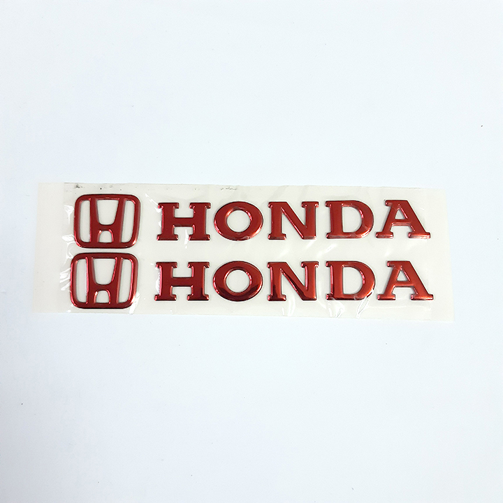 Bộ 2 miếng dán nổi chữ Honda (Bạc)