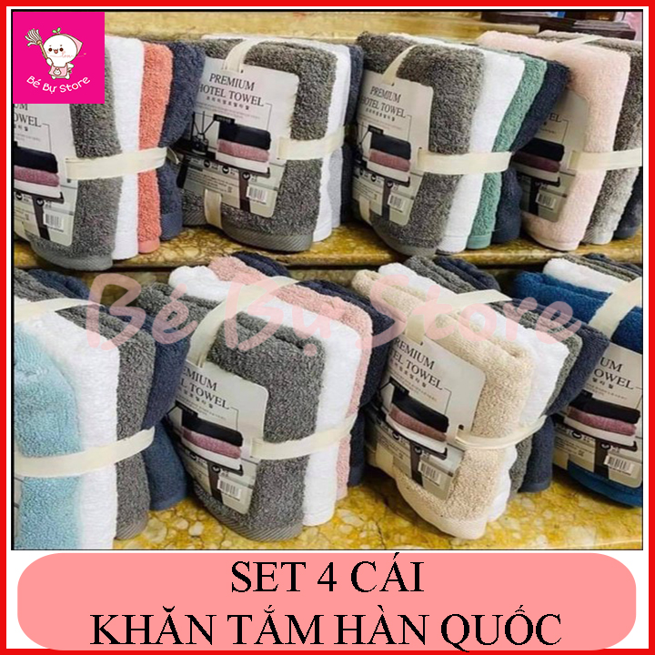 [SIÊU RẺ] SET 4 Khăn  tắm lông cừu Hàn Quốc cao cấp (GIAO MÀU NGẪU NHIÊN)