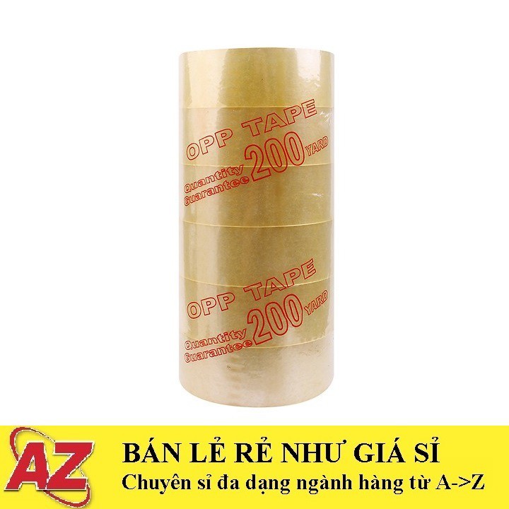 6 cuộn băng keo 200 yard trong siêu dày, cây keo 200ya 6 cuộn