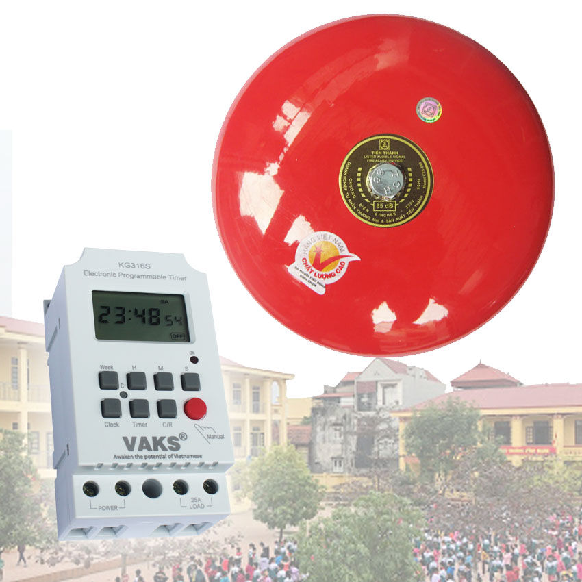 Bộ chuông hẹn giờ trường học - kích thước chuông 6 inch