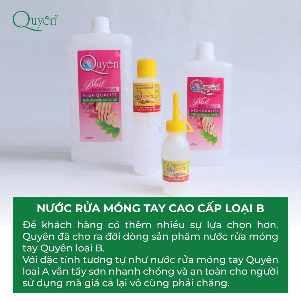 ACETONE, Nước Rửa Móng Tay Quyên 1000ml loại B