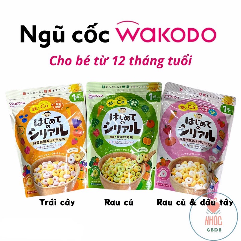 [8/2021] Ngũ cốc WAKODO cho bé 12m+ (túi zip 40g) - Vị trái cây (vàng)