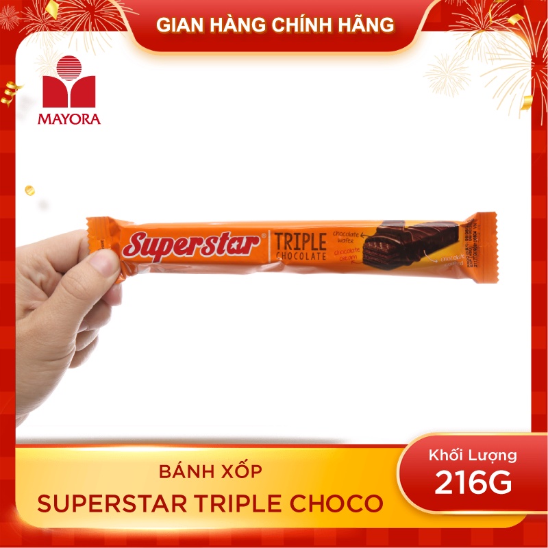 BÁNH XỐP SUPERSTAR TRIPLE CHOCO 150G