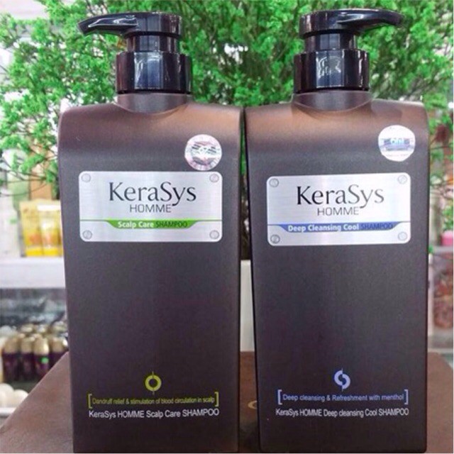 Dầu gội nam loại bỏ bụi bẩn các chất nhờn giảm gầu Kerasys Homme Deep Cleansing Cool Shampoo Hàn Quốc 550ml