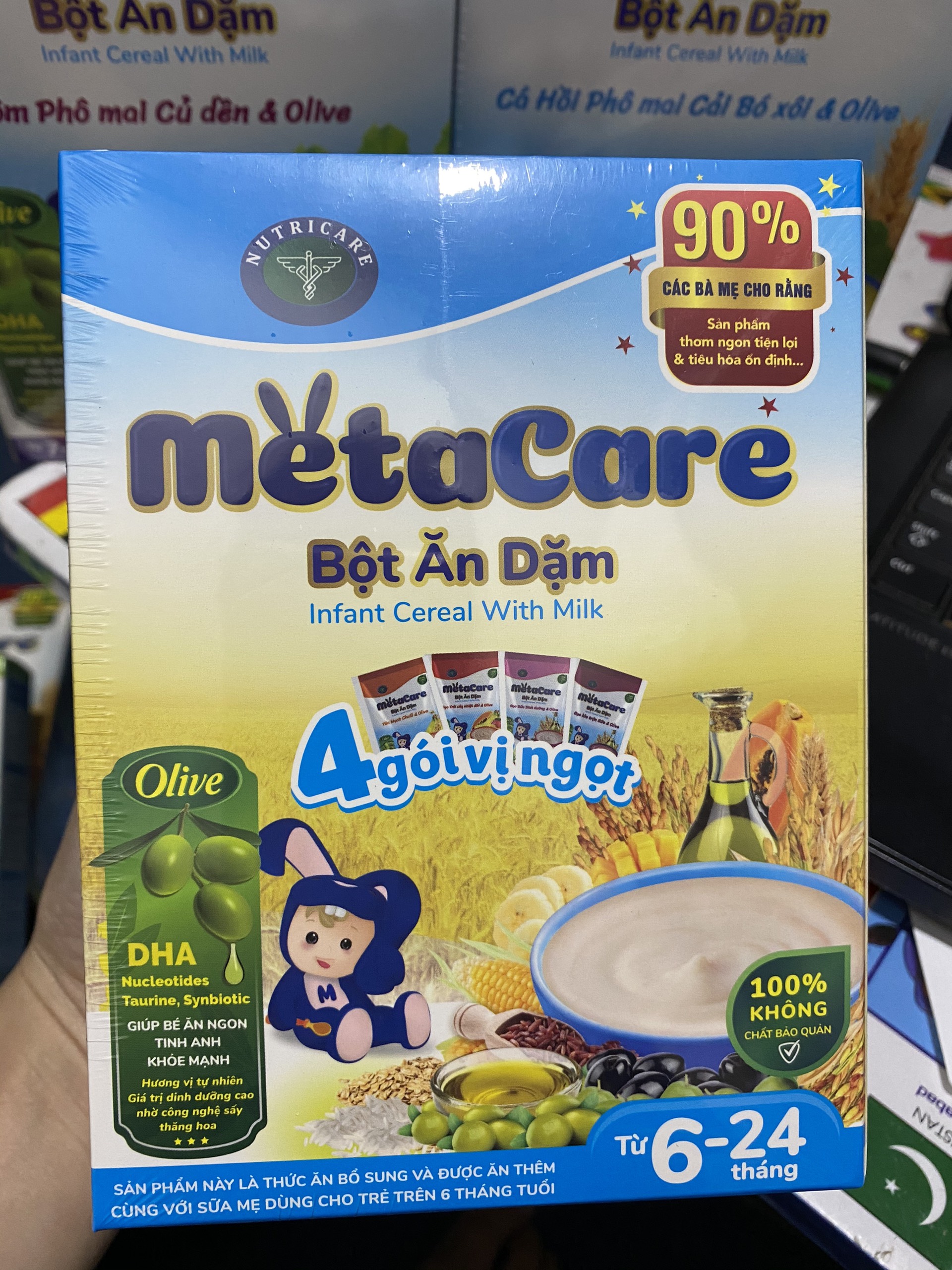 Bột Ăn Dặm Metacare 4 Gói  Vị Ngọt, Hộp 200g