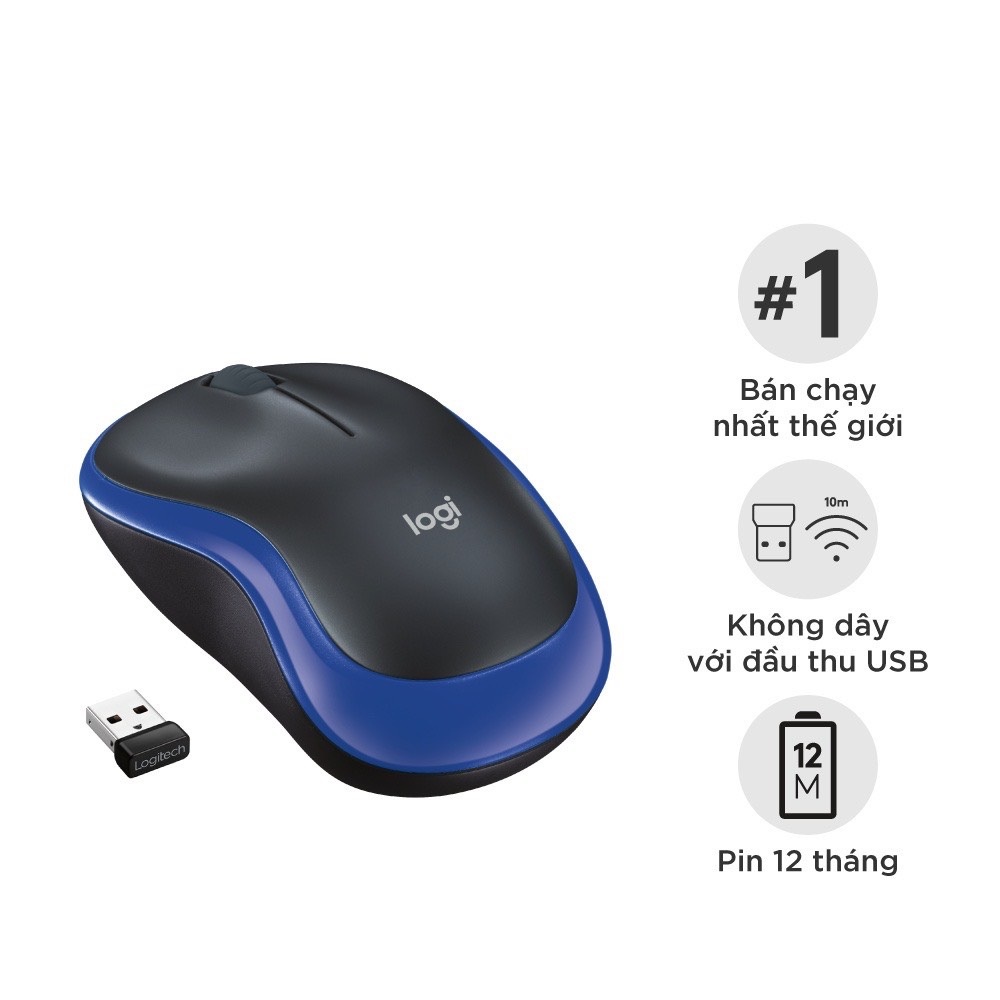 Chuột máy tính không dây Logitech M185 - BH 36 tháng