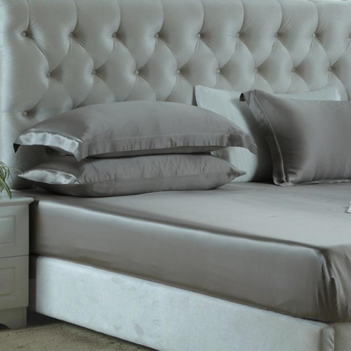 GA - DRAP GIƯỜNG LẺ PHI LỤA MÀU XÁM GHI LAN BEDDING