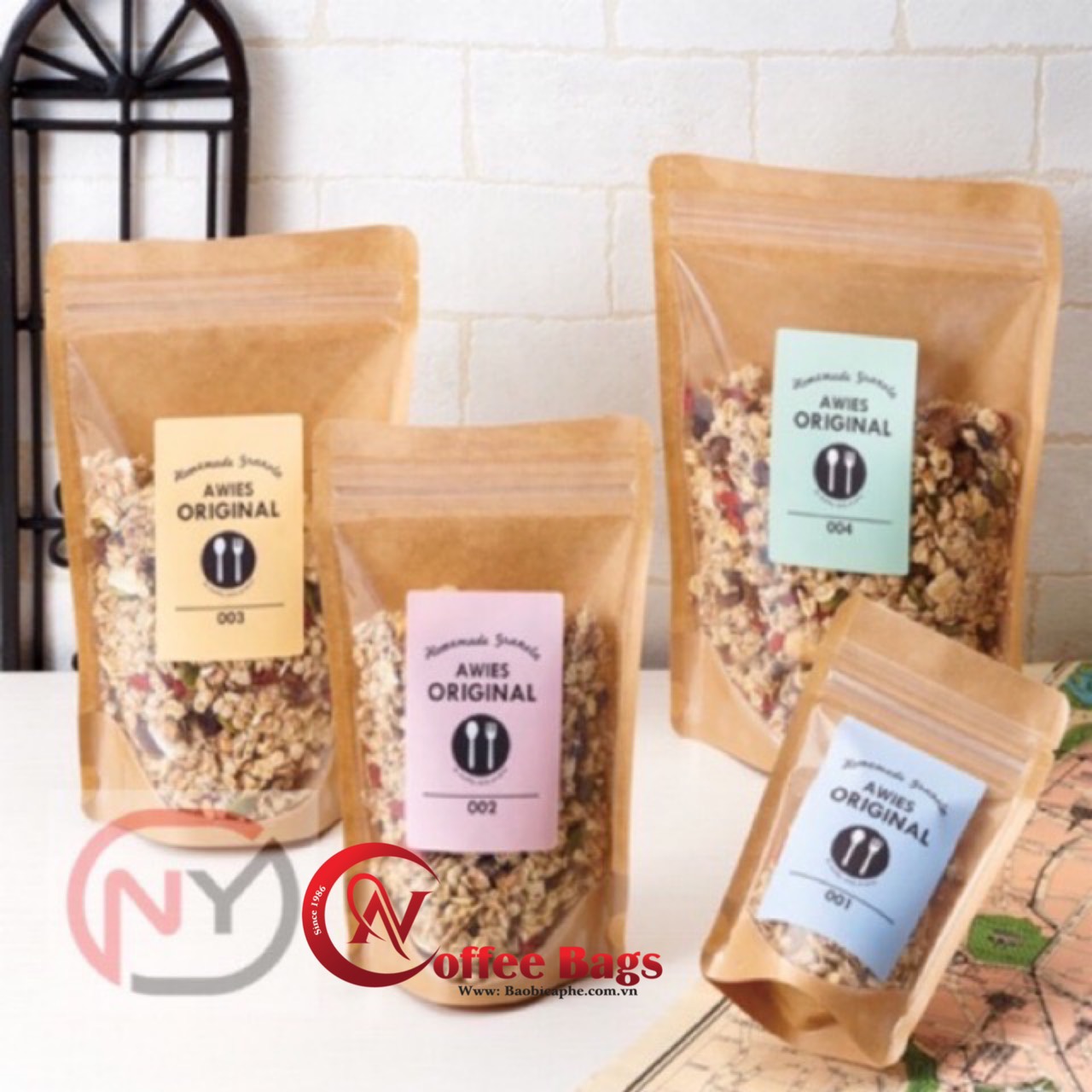 [1KG/SIZE] TÚI ZIPPER 1 MẶT GIẤY 1 MẶT TRONG