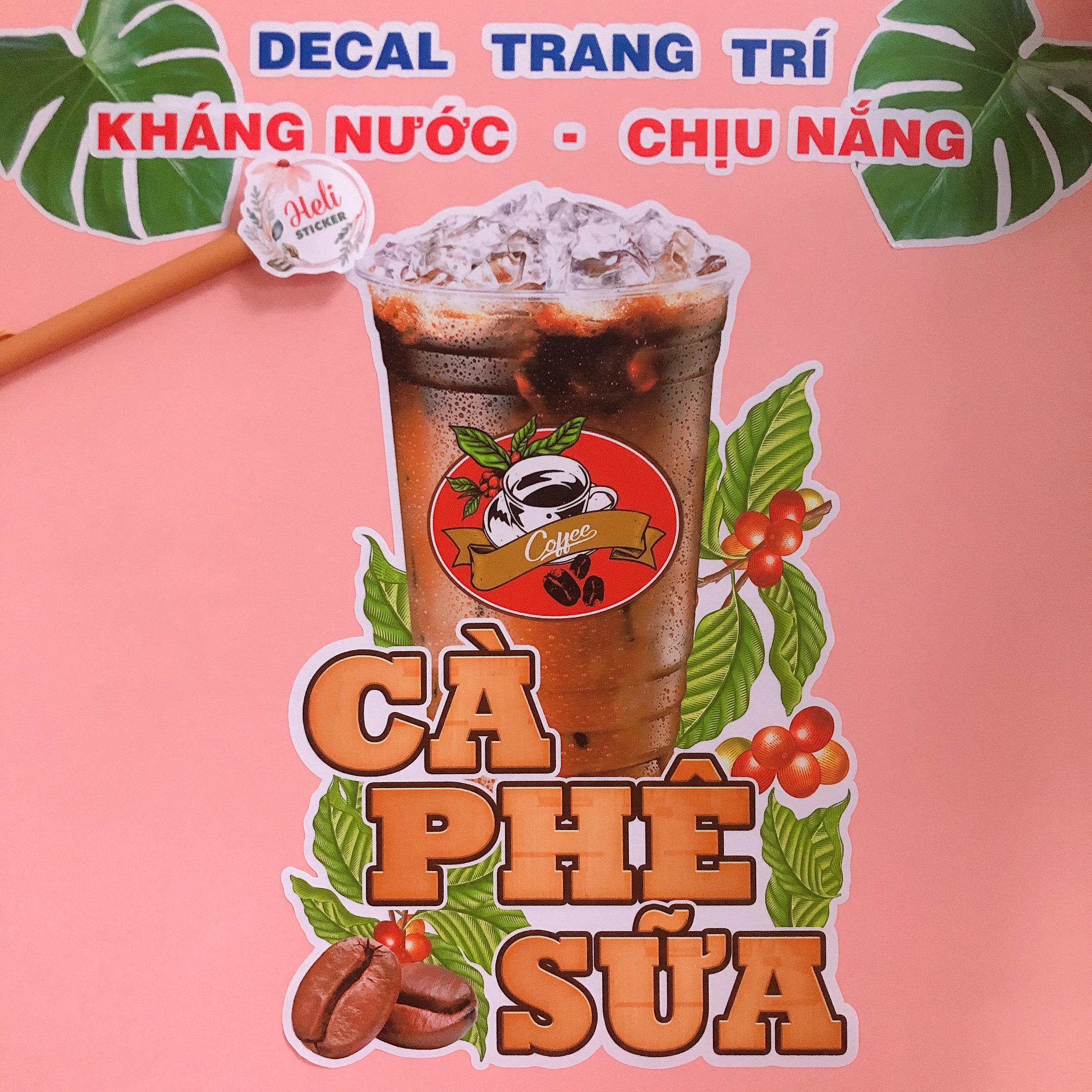 Decal trang trí quán cà phê, cacao các loại ✨ hình dán decor quán cà phê đá, cà phê sữa, bạc xỉu, cà phê sữa tươi, cà phê macchiato, cà phê muối, cà phê mang đi, coffee, cacao dầm, cacao kem muối... - sticker kháng nước, chịu nắng.