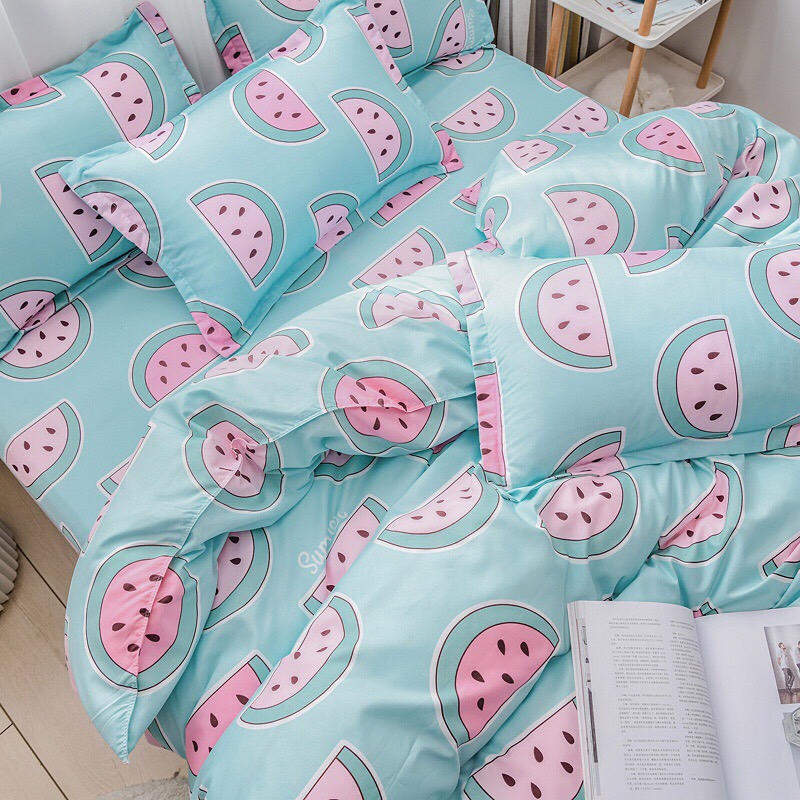 Trọn Bộ 4 Món Cotton Poly Nhập Mẫu DƯA HẤU