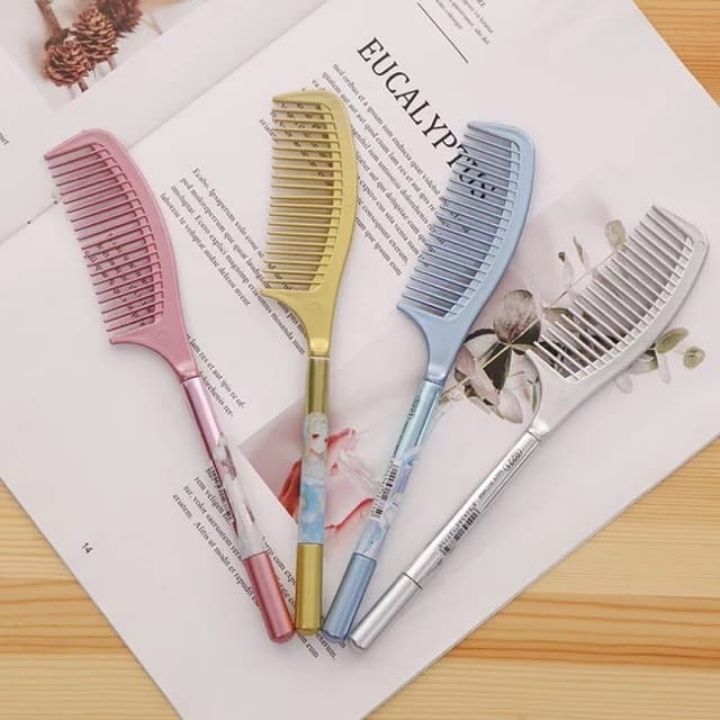 Combo 2 Bút Gel Mực Nước Bút nước Mực Đen Hình Lược đẹp dễ thương siêu cute